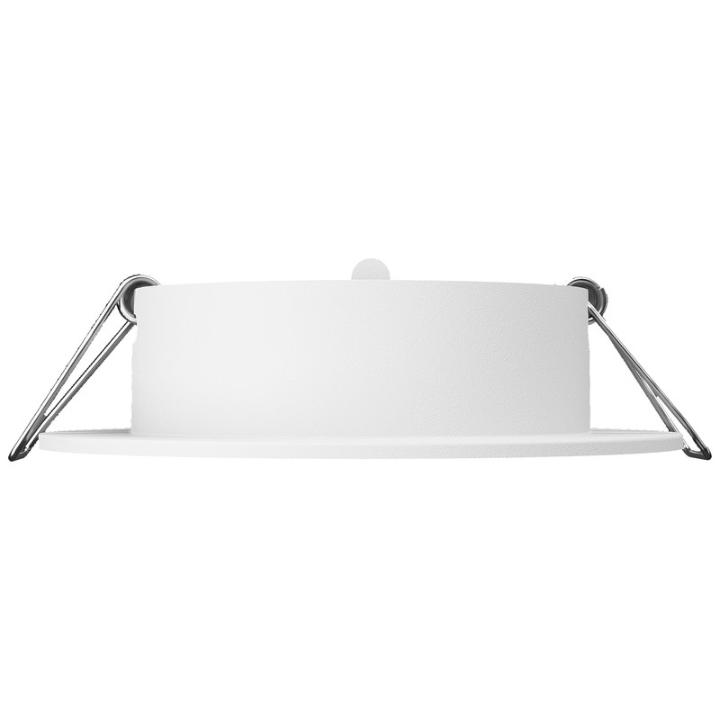 Recessed Spotlight Frame, Round, Pivoting, Stainless Steel and White