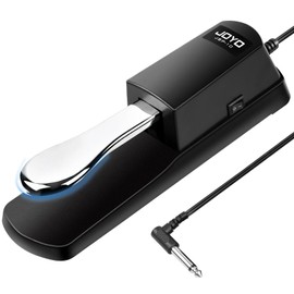 JOYO Sustain Pedal for Keyboard Piano Universal Metal Foot Controller with Polarity Switch 5ft Cable for Digital electric Piano MIDI Synthesizer (SP-10)