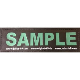 Julius-K9, Original Custom Patch with Hook and Loop Fastener, Small, Reflective Green