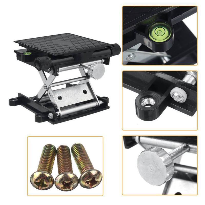 Lab Lift Stand Table Black Aluminum Automatic Leveling Rotatable Scientific