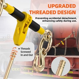 Ratchet Load Binders and Chains Kit | Detachable 5/16"-3/8" Chain Binders | 4700lbs WLL 5/16" x20FT G80 Tow Chain | 2 Latch Hook | 18800lbs Break Strength for Flatbed Truck Trailer Transport Tie Down