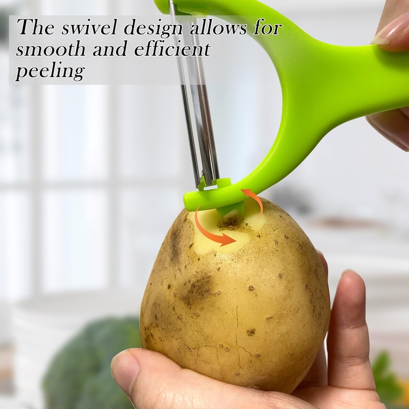 BlingKingdom 2 PCS Vegetable and Fruit Peelers, Stainless Steel Rotary