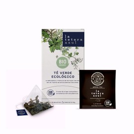LA TETERA AZUL Organic Japanese Sencha Green Tea. Organic Infusion in Pyramids. 20 Pyramids