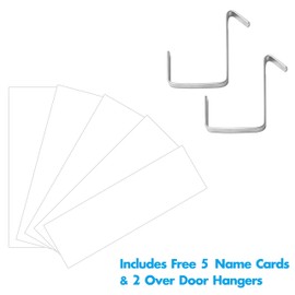 Organization Pocket Chart, Wall File Organizer Folder with 5 File Pockets, 5 Dry-Erase Name Cards Plus 2 Over Door Hooks, 14 X 28 inch