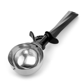 Ice Cream Scoop, 8.7 tbsp Stainless Steel Cookie Scoop 130 ml, Ice Cream Spoon with Easy Trigger, Kitchen Scoop for Ice Cream, Cookie, Mashed Potato, Meatballs, Melon Balls, Scoop Size 80mm