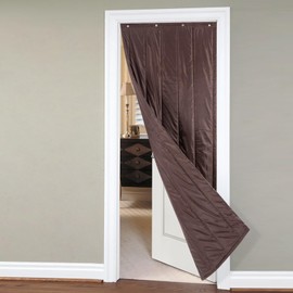 Thermal Insulated Door Curtains,Winter Doorway Cover Screen,Soundproof Blanket,Privacy Curtains,Windproof Waterproof Warm Cold Protection,for Home Garage Front Door Patio Kitchen,2.95'x6.89',Coffee
