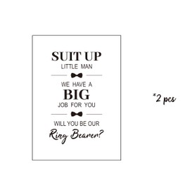 PartyGifts&beyond 2 Pcs Wedding Cards Ring Bearer Proposal Cards Will You Be My Ring Bearer Card(LJ-2)