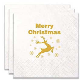 100 Count of Merry Christmas Paper Napkins for Christmas Party Decoration