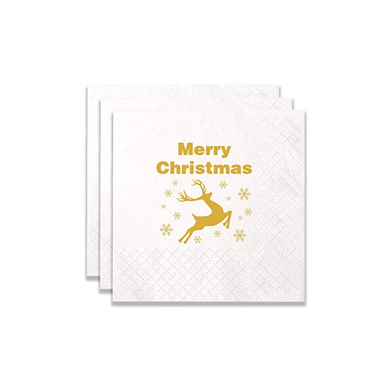 100 Count of Merry Christmas Paper Napkins for Christmas Party
