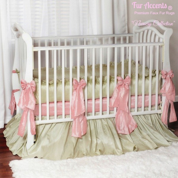 Fur Accents Nursery Shag Rug - Natural White Faux Fur