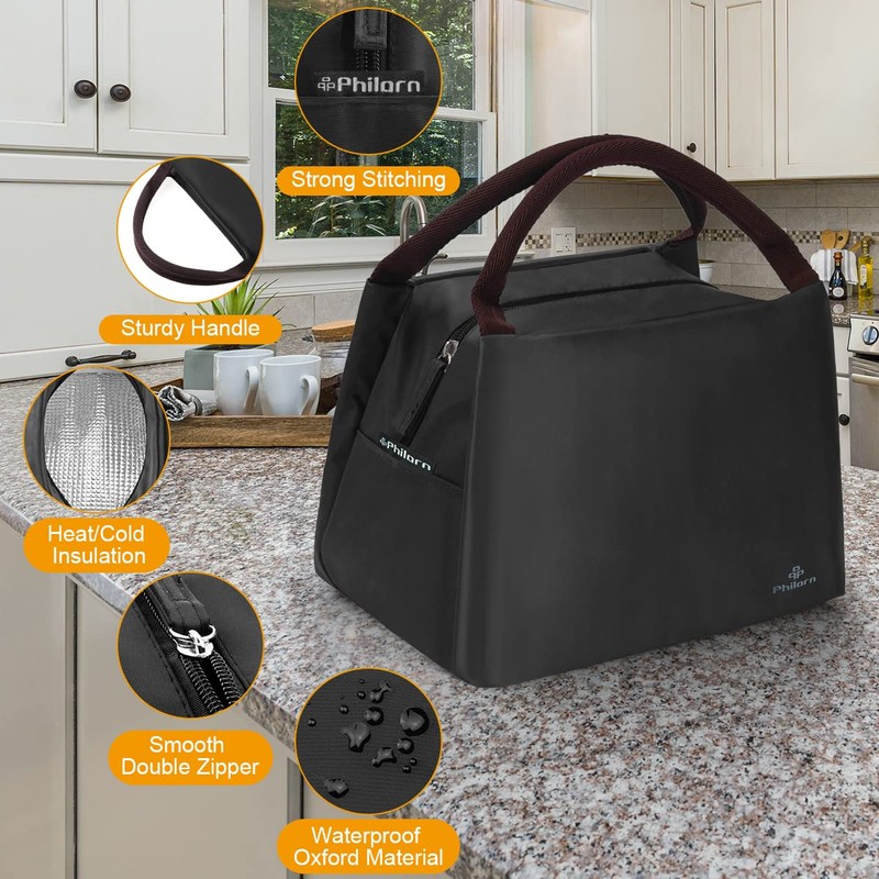 Philorn Insulating and Thermal Lunch Bag, Waterproof and Lightweight, for