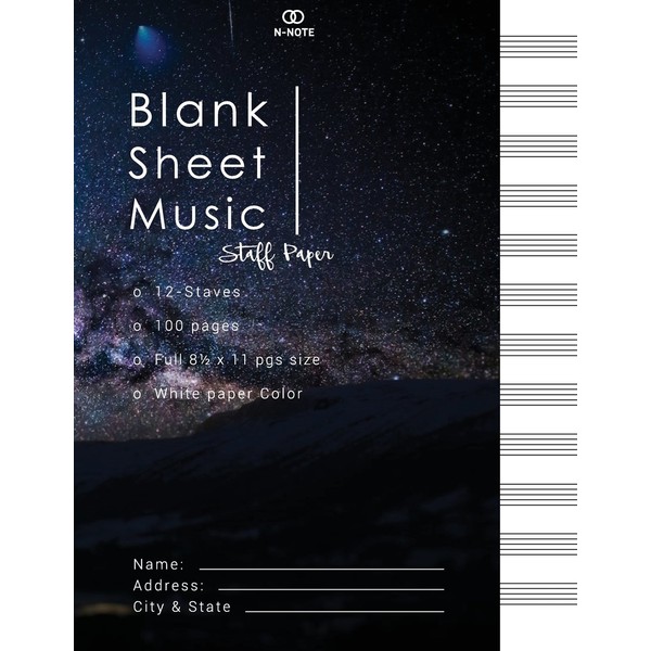 Blank Sheet Music Staff paper: 100 pages of Blank Music