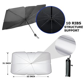 Umbrella Sun Shield car Sun Visor Car Sun Shield Retractable Sunscreen and Heat Insulation Front Windshield Umbrella