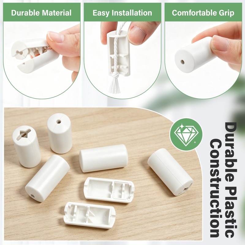 Breakaway Blind Cord Condensers, 6 Pack Replacement Pull Cord Connectors