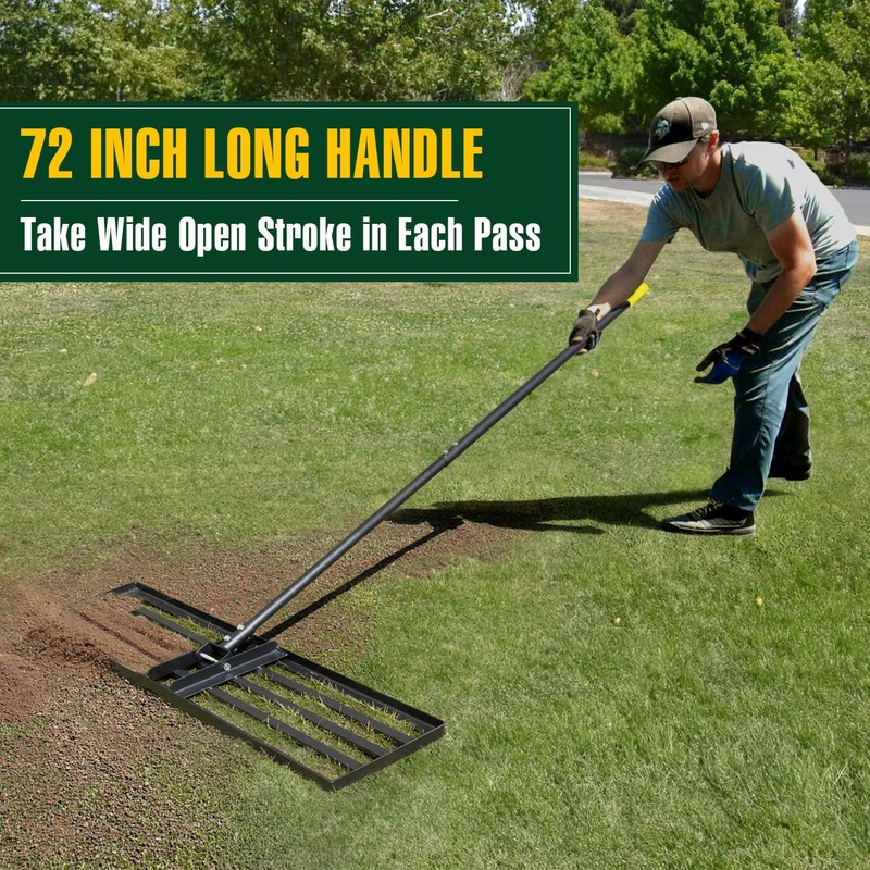 Jardineer Lawn Leveling Rake 36 Inches with 72 Inches Long