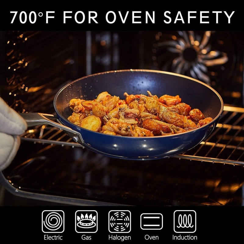 MsMk 8 inch Non stick frying pan with lid, Egg