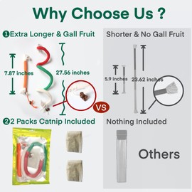 Yomvwavo Kittens Toys，Cat Chew Toys for Indoor Cats, Catnip Toy for Teeth Cleaning, Interactive Cat Nip Teething Rope Toys for Cats Kitty, 2 Pack (27.56&7.87 inches，Plus 2 Packs of Catnip)