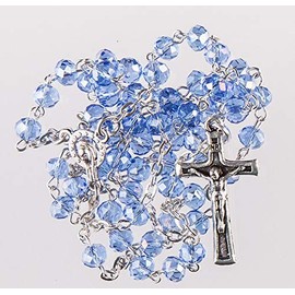 Dainty and Small Blue Crystal Effect rosary