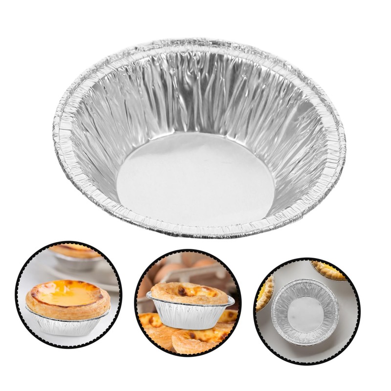Gatuida 200Pcs Egg Tart Molds Round Foil Trays Baking Cups