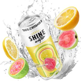 ShineWater Vitamin D Hydration Electrolyte Drink - Flavored water with electrolytes, Sugar-Free, Magnesium, Zinc, Vitamin B12, Plant-Based, Low Calorie - Tropical Lemonade Fruit Water 12 Pack