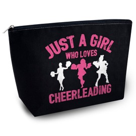 Yoxiumi Cheer Makeup Bag Cheer Stuff Cheerleader Gifts Cheer Gifts Cheer Bags for Cheerleaders Cheerleading Stuff Cheer Bag Cheerleader Bag Cheer Cosmetic Bag Cheerleading Bag Cheer Coach Gift, black