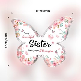 MetalNuts Sister Birthday Gifts – Butterfly Acrylic Plaque, Meaningful Gifts from Sister or Brother, Thoughtful Keepsake for Best Friend on Birthday, Wedding, Christmas