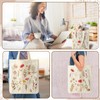 ViEinkaufen Flower Canvas Tote Bag with Inner Pocket Gifts for