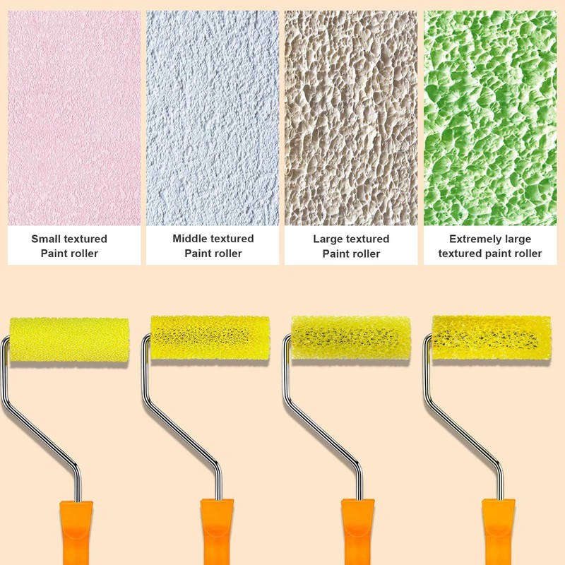 YLTOLOO 8 Pcs Textured Paint Roller Covers, 4 inch Small