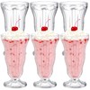 Mezchi 6 Pack Acrylic Milkshake Glasses, 15 OZ Plastic Old