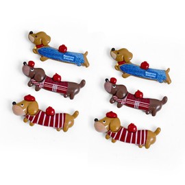 HSYTEK Pack of 6 Fridge Magnets, Dachshund Magnetic, Funny Fridge Decoration, 3D Small Decorative Fridge Magnets for Whiteboard, Fridge, Calendar, Kitchen, Office and Classroom