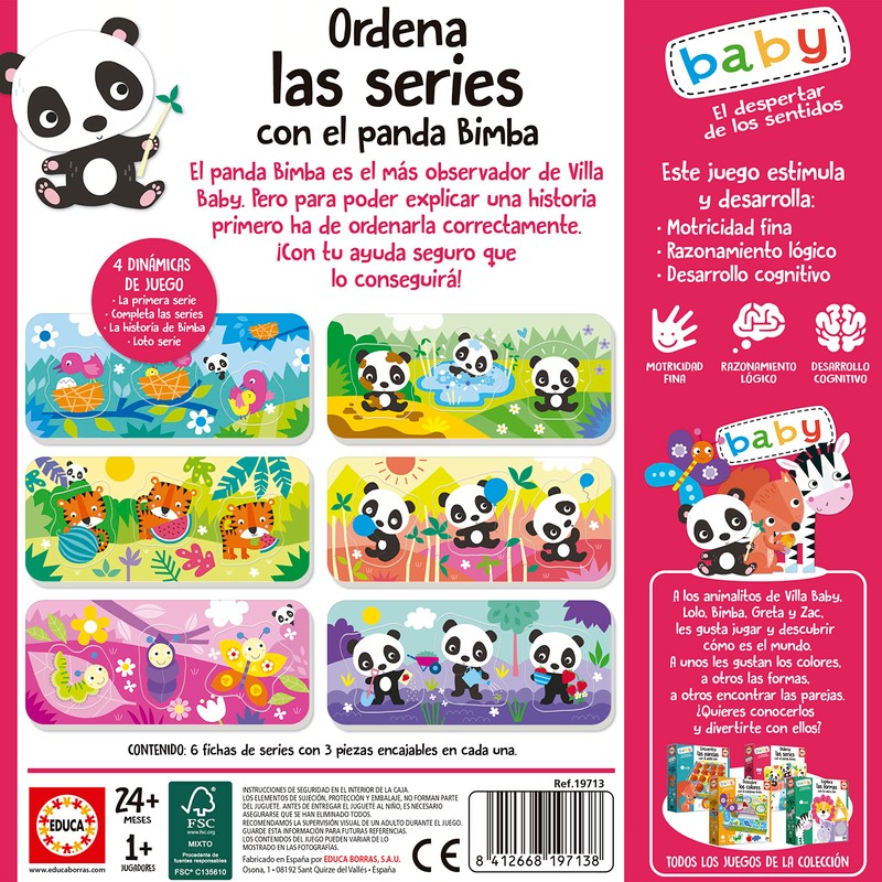 Educa 19713 Baby Educativos Sort the series with the Bimba