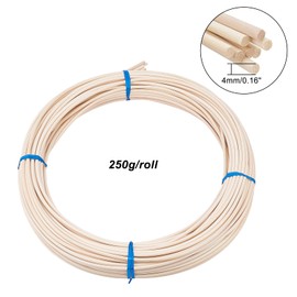 AHANDMAKER Basket Weaving Cane, 250g/Roll 4mm Wicker Material Rattan Reed Webbing for Chair Repair and Wicker Weaving DIY Craft Furniture Making Supplies Home Gardening Decor