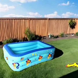 Baiao Inflatable Pool, Inflatable Swimming Pool for Adults, 71''*55'' Thickened Family Swimming Pool for Family Day, Outdoor, Garden, Backyard, Summer Water Party