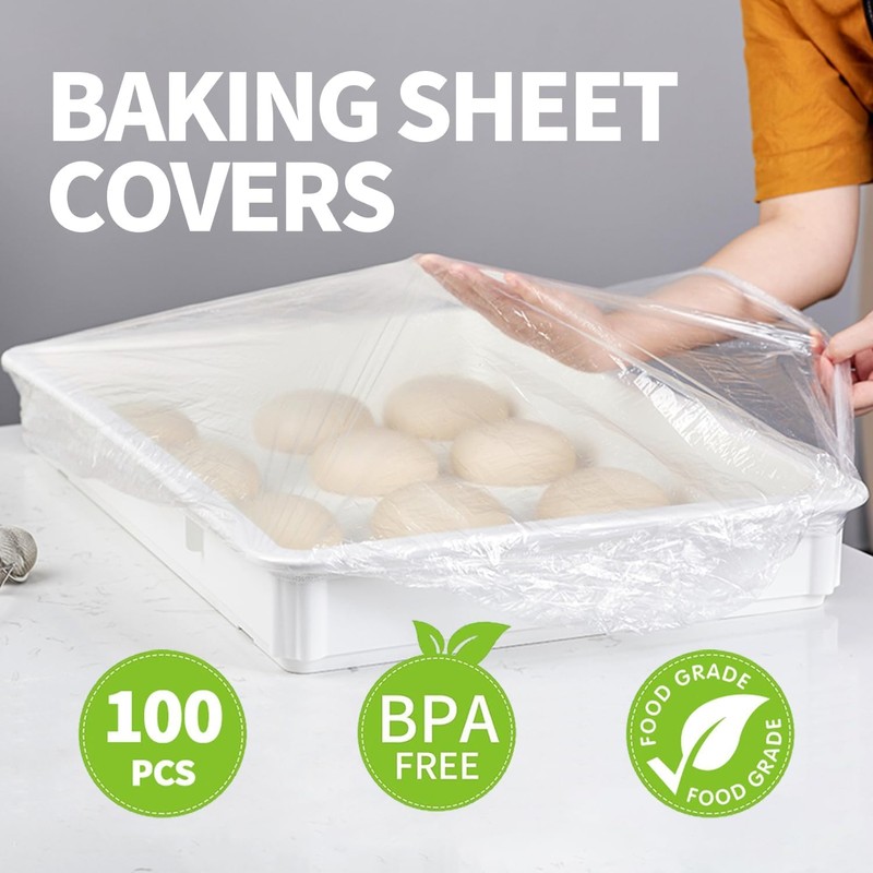 50 Pcs Half Sheet Cover 13 by 18 Inch,Elastic plastic