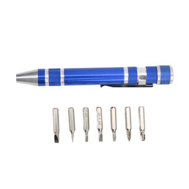 Alomejor Mini Destornillador de Bolsillo, 8 en 1 Destornillador de Pluma de Mano de Tipo Magnético Multifuncional para Tornillos Finos