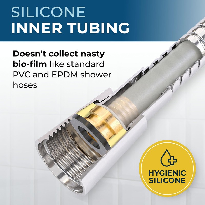 HammerHead Showers® ALL METAL 9 ft Shower Hose - CHROME