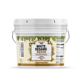Unpretentious White Sesame Seeds, 1 Gallon, Hulled, Natural, Mild Nutty Flavor