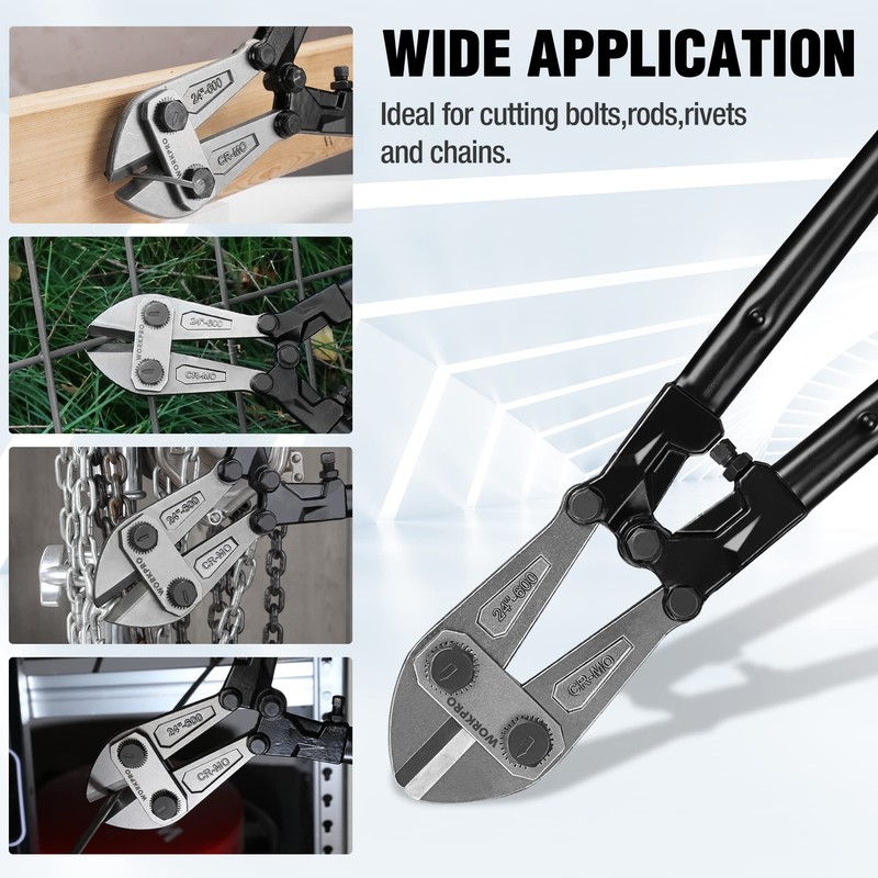 WORKPRO W017006A Bolt Cutter, Bi-Material Handle with Soft Rubber Grip,