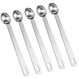 Lusofie 5 Pcs 1/4 Teaspoon Measuring Spoons Mini Spoons Stainless Steel Measuring Spoons For Kitchen Cooking Spoon(Silver)