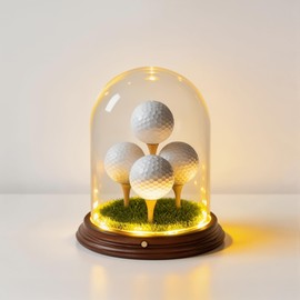 HEWYIOS Light Up Hole in One Golf Ball Display Case，Can Put 4 Golf Ball