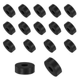 M METERXITY 16-Pack Rubber Spacer 0.39" ID 1.18" OD 0.39" Thick Neoprene Anti Vibration Pads Round Isolation Washers Bushings for Cars/Boats/Home/Machinery, Shock Noise Reduction Pads [Black]