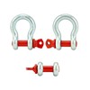 QWORK 3/8" Galvanized Screw Pin Anchor Shackles, 10 Pack D-Ring