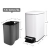 Cesun Small Bathroom Trash Can with Lid Soft Close, Step