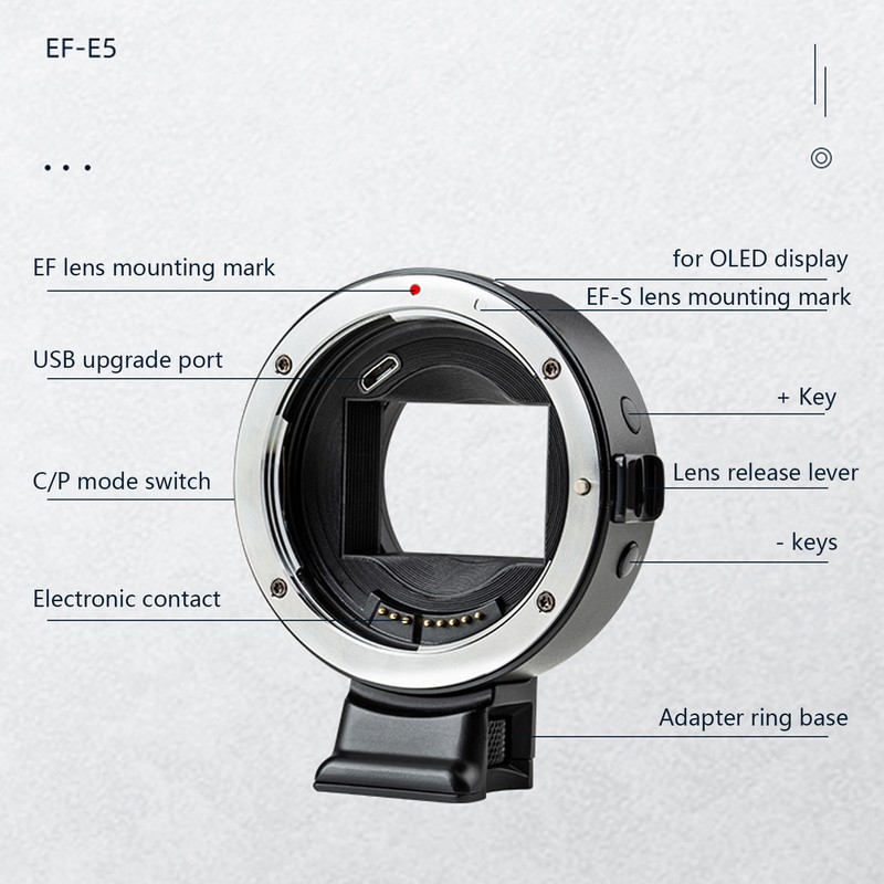 VILTROX EFE5 Auto Focus Lens Adapter for OLED EF EFS