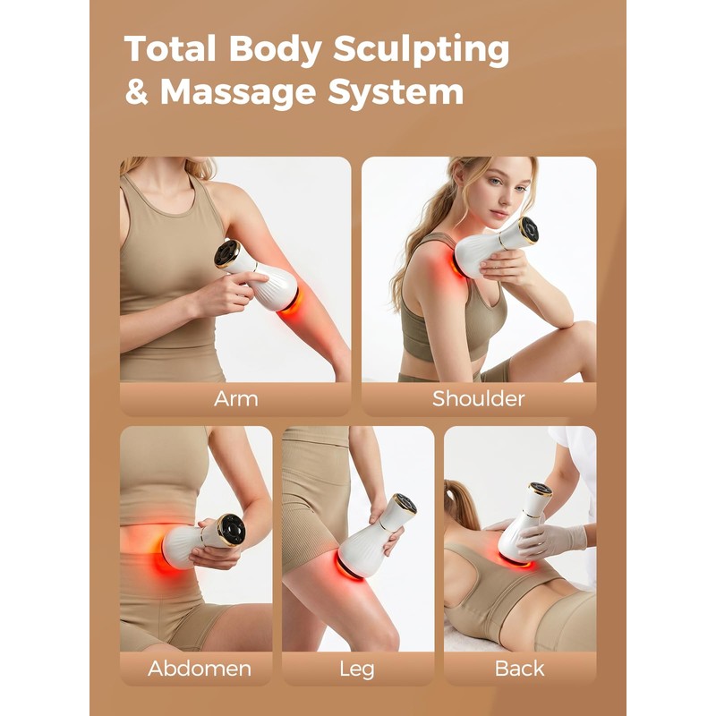 Electric Cupping Massager for Body with Suction, Red Light &