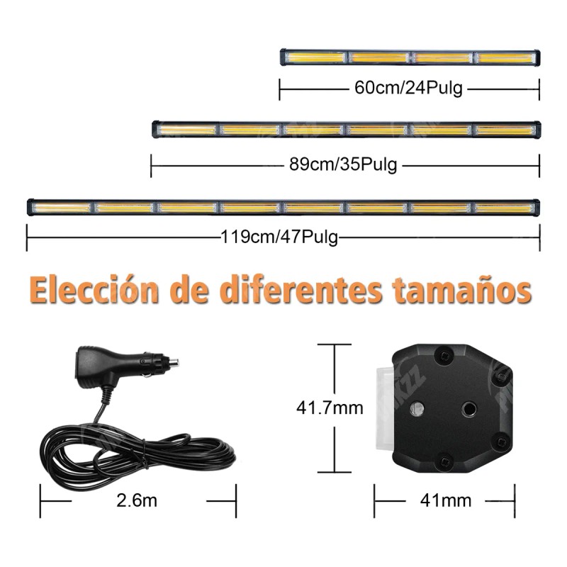 Barra Torreta Estrobo Codigo Leds Cob Policia 24 PuLG 40w