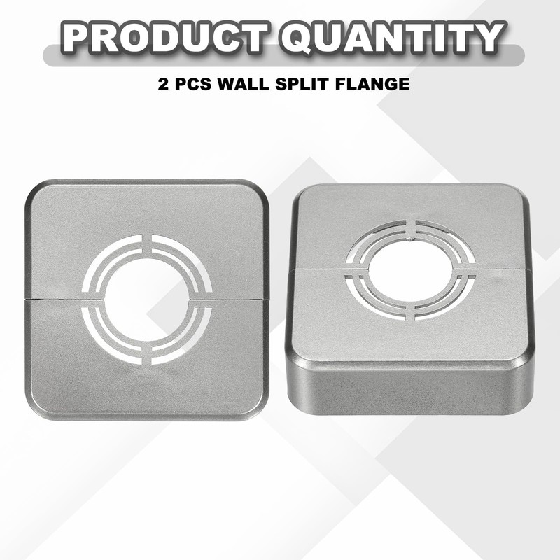 HARFINGTON 2pcs Wall Split Flange 0.79" (20mm) Plastic Square Adjustable