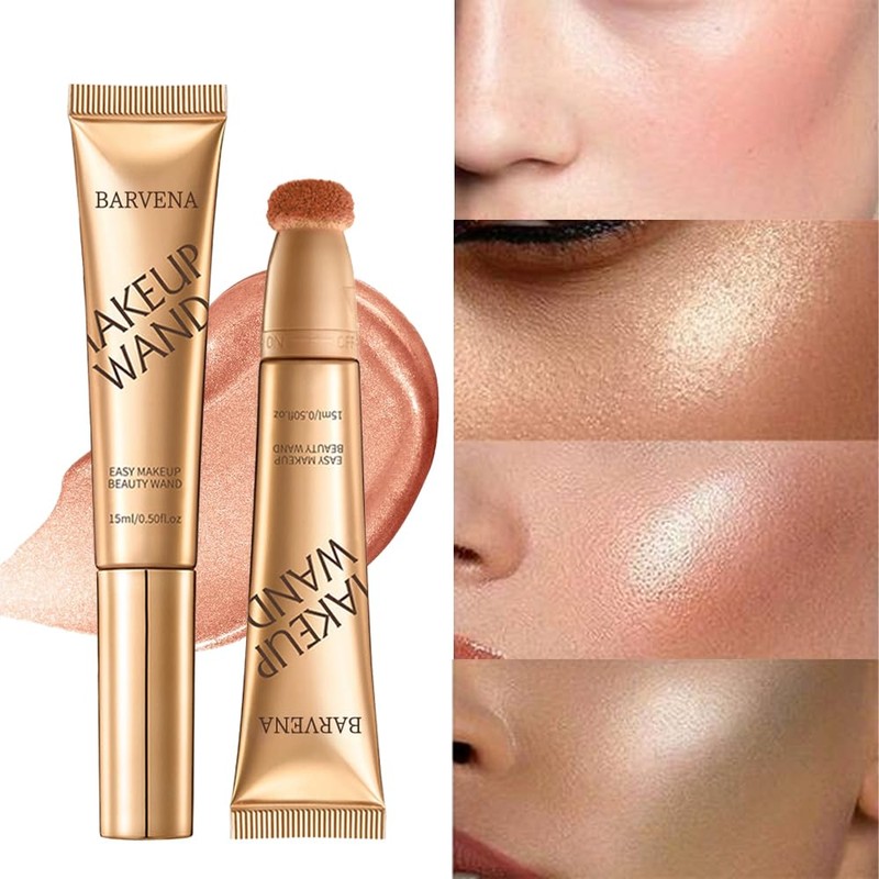 BARVENA Liquid Highlighter Wand，Liquid Highlighter Makeup Wand For Luminous, Glowing