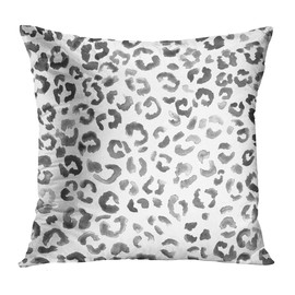 Emvency Set of 2 Throw Pillow Cover Leopard Print Pattern Black Watercolor Hand Paint Decorative Pillow Case Animal Home Decor Square 20 x 20 Inch Cushion Pillowcase