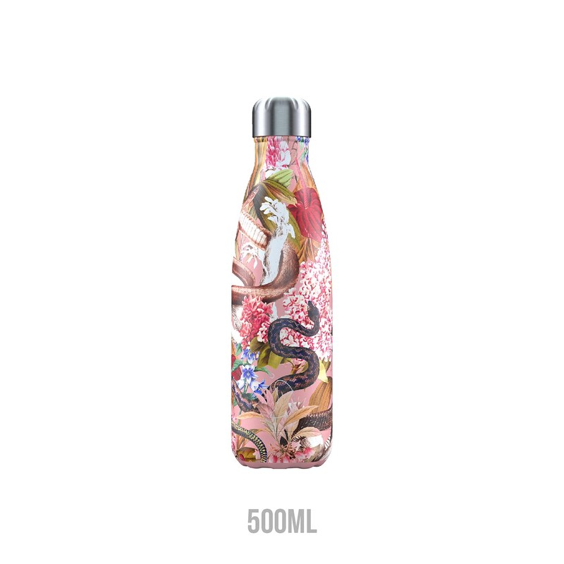Chilly's Unisex Adult Tropical Collection Water Bottle, Pink, 500 ml